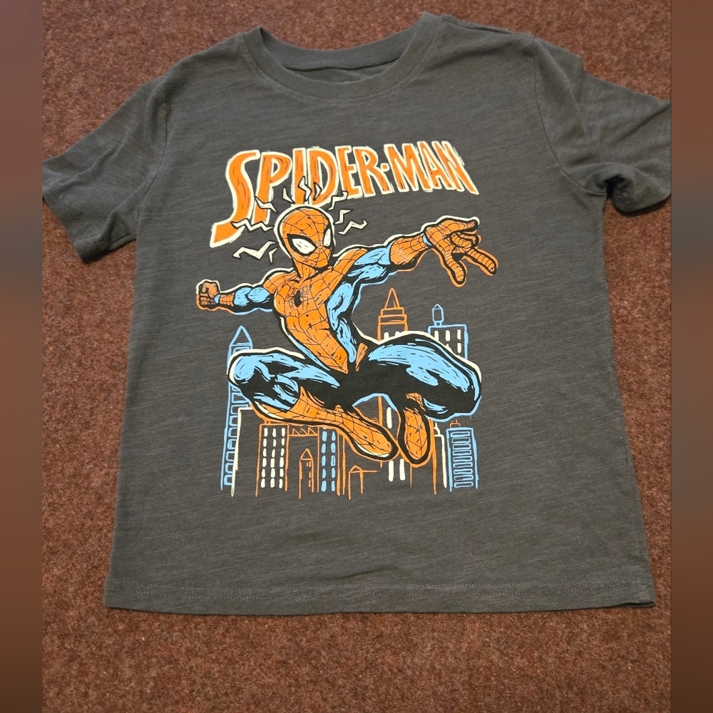 Boy's Spiderman Size 6 Jumping Beans Shirt Gray Red And Blue